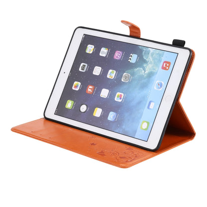 For iPad Air 2 / Air / 9.7 (2018) & (2017) Cat Bee Embossing Pattern Horizontal Flip Leather Case with Holder & Card Slots & Wallet & Pen Slot & Wake-up / Sleep Function(Orange) - iPad 9.7 (2018) & (2017) Cases by buy2fix | Online Shopping UK | buy2fix