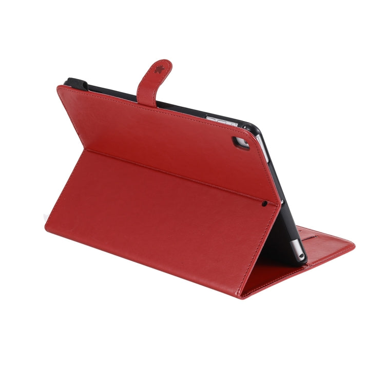 For iPad Air 2 / Air / 9.7 (2018) & (2017) Cat Bee Embossing Pattern Horizontal Flip Leather Case with Holder & Card Slots & Wallet & Pen Slot & Wake-up / Sleep Function(Red) - iPad 9.7 (2018) & (2017) Cases by buy2fix | Online Shopping UK | buy2fix