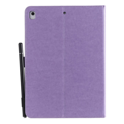 For iPad Air 2 / Air / 9.7 (2018) & (2017) Cat Bee Embossing Pattern Horizontal Flip Leather Case with Holder & Card Slots & Wallet & Pen Slot & Wake-up / Sleep Function(Purple) - iPad 9.7 (2018) & (2017) Cases by buy2fix | Online Shopping UK | buy2fix