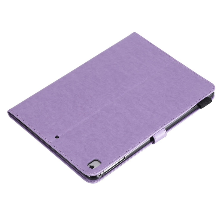 For iPad Air 2 / Air / 9.7 (2018) & (2017) Cat Bee Embossing Pattern Horizontal Flip Leather Case with Holder & Card Slots & Wallet & Pen Slot & Wake-up / Sleep Function(Purple) - iPad 9.7 (2018) & (2017) Cases by buy2fix | Online Shopping UK | buy2fix