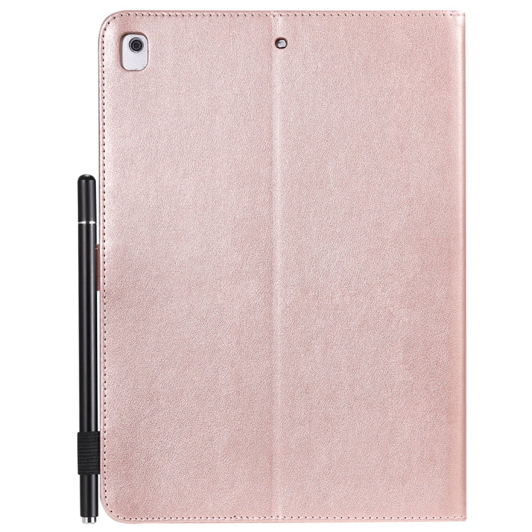 For iPad Air 2 / Air / 9.7 (2018) & (2017) Cat Bee Embossing Pattern Horizontal Flip Leather Case with Holder & Card Slots & Wallet & Pen Slot & Wake-up / Sleep Function(Rose Gold) - iPad 9.7 (2018) & (2017) Cases by buy2fix | Online Shopping UK | buy2fix