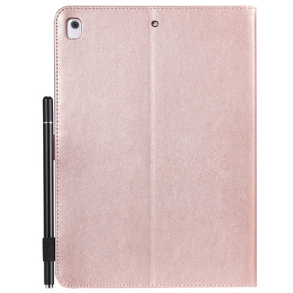 For iPad Air 2 / Air / 9.7 (2018) & (2017) Cat Bee Embossing Pattern Horizontal Flip Leather Case with Holder & Card Slots & Wallet & Pen Slot & Wake-up / Sleep Function(Rose Gold) - iPad 9.7 (2018) & (2017) Cases by buy2fix | Online Shopping UK | buy2fix