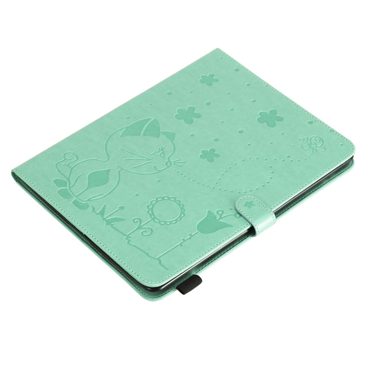 For iPad 4 / 3 / 2 Cat Bee Embossing Pattern Horizontal Flip Leather Case with Holder & Card Slots & Wallet & Pen Slot & Wake-up / Sleep Function(Green) - iPad 4 & 3 & 2 Cases by buy2fix | Online Shopping UK | buy2fix