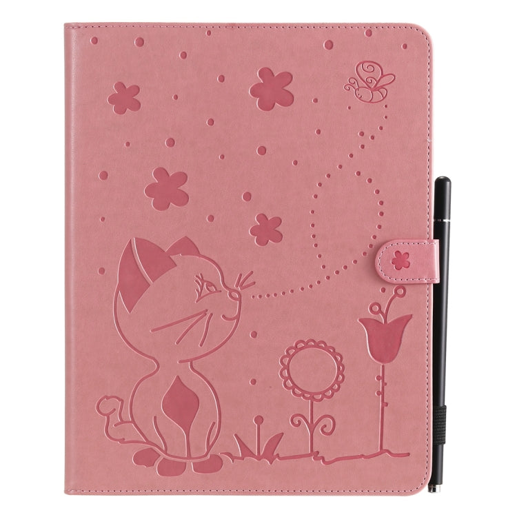 For iPad 4 / 3 / 2 Cat Bee Embossing Pattern Horizontal Flip Leather Case with Holder & Card Slots & Wallet & Pen Slot & Wake-up / Sleep Function(Pink) - iPad 4 & 3 & 2 Cases by buy2fix | Online Shopping UK | buy2fix
