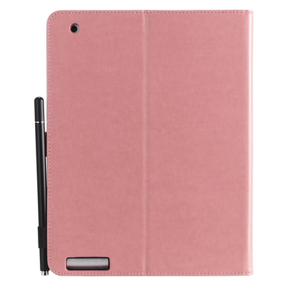 For iPad 4 / 3 / 2 Cat Bee Embossing Pattern Horizontal Flip Leather Case with Holder & Card Slots & Wallet & Pen Slot & Wake-up / Sleep Function(Pink) - iPad 4 & 3 & 2 Cases by buy2fix | Online Shopping UK | buy2fix