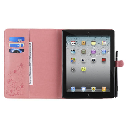 For iPad 4 / 3 / 2 Cat Bee Embossing Pattern Horizontal Flip Leather Case with Holder & Card Slots & Wallet & Pen Slot & Wake-up / Sleep Function(Pink) - iPad 4 & 3 & 2 Cases by buy2fix | Online Shopping UK | buy2fix