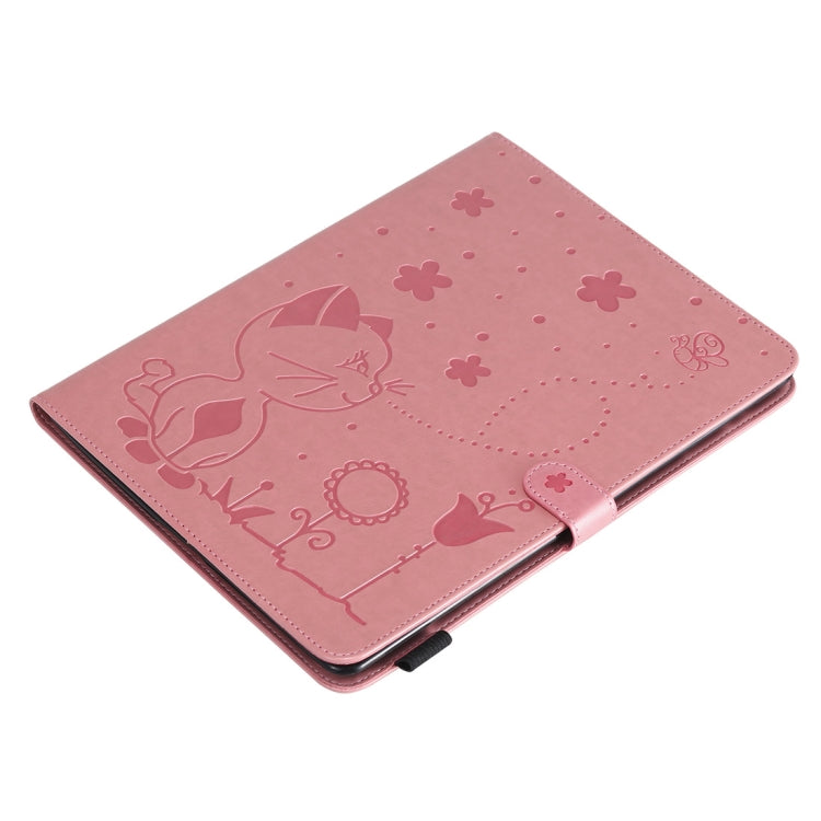 For iPad 4 / 3 / 2 Cat Bee Embossing Pattern Horizontal Flip Leather Case with Holder & Card Slots & Wallet & Pen Slot & Wake-up / Sleep Function(Pink) - iPad 4 & 3 & 2 Cases by buy2fix | Online Shopping UK | buy2fix
