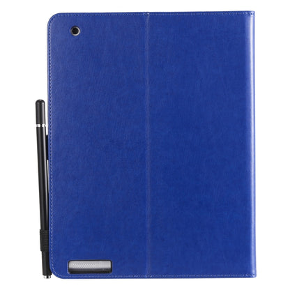 For iPad 4 / 3 / 2 Cat Bee Embossing Pattern Horizontal Flip Leather Case with Holder & Card Slots & Wallet & Pen Slot & Wake-up / Sleep Function(Blue) - iPad 4 & 3 & 2 Cases by buy2fix | Online Shopping UK | buy2fix
