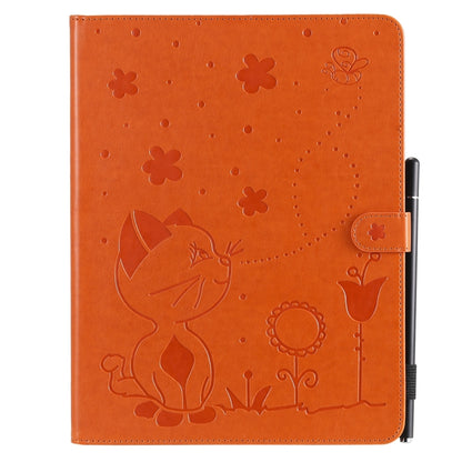 For iPad 4 / 3 / 2 Cat Bee Embossing Pattern Horizontal Flip Leather Case with Holder & Card Slots & Wallet & Pen Slot & Wake-up / Sleep Function(Orange) - iPad 4 & 3 & 2 Cases by buy2fix | Online Shopping UK | buy2fix