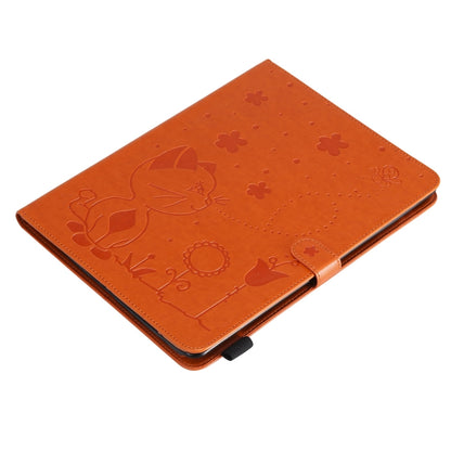 For iPad 4 / 3 / 2 Cat Bee Embossing Pattern Horizontal Flip Leather Case with Holder & Card Slots & Wallet & Pen Slot & Wake-up / Sleep Function(Orange) - iPad 4 & 3 & 2 Cases by buy2fix | Online Shopping UK | buy2fix