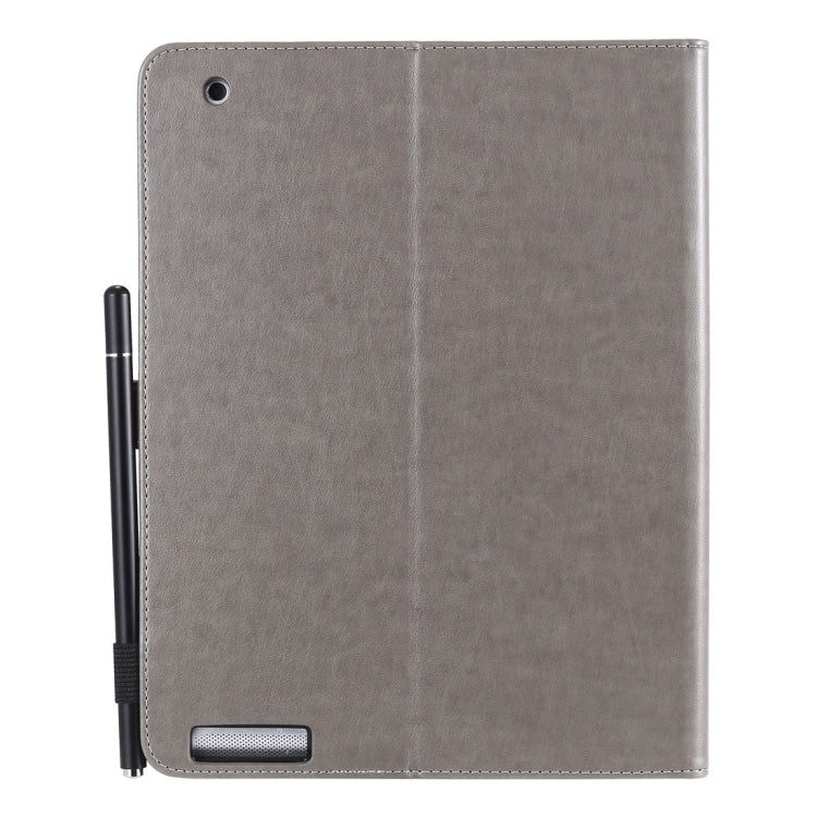 For iPad 4 / 3 / 2 Cat Bee Embossing Pattern Horizontal Flip Leather Case with Holder & Card Slots & Wallet & Pen Slot & Wake-up / Sleep Function(Grey) - iPad 4 & 3 & 2 Cases by buy2fix | Online Shopping UK | buy2fix