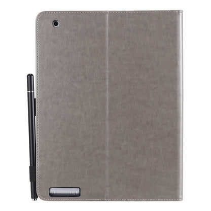 For iPad 4 / 3 / 2 Cat Bee Embossing Pattern Horizontal Flip Leather Case with Holder & Card Slots & Wallet & Pen Slot & Wake-up / Sleep Function(Grey) - iPad 4 & 3 & 2 Cases by buy2fix | Online Shopping UK | buy2fix