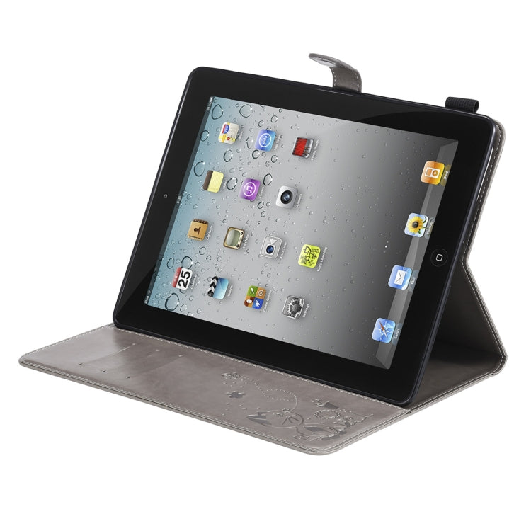 For iPad 4 / 3 / 2 Cat Bee Embossing Pattern Horizontal Flip Leather Case with Holder & Card Slots & Wallet & Pen Slot & Wake-up / Sleep Function(Grey) - iPad 4 & 3 & 2 Cases by buy2fix | Online Shopping UK | buy2fix