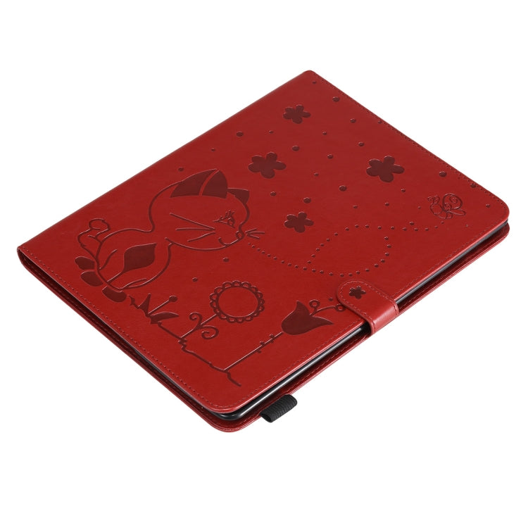 For iPad 4 / 3 / 2 Cat Bee Embossing Pattern Horizontal Flip Leather Case with Holder & Card Slots & Wallet & Pen Slot & Wake-up / Sleep Function(Red) - iPad 4 & 3 & 2 Cases by buy2fix | Online Shopping UK | buy2fix