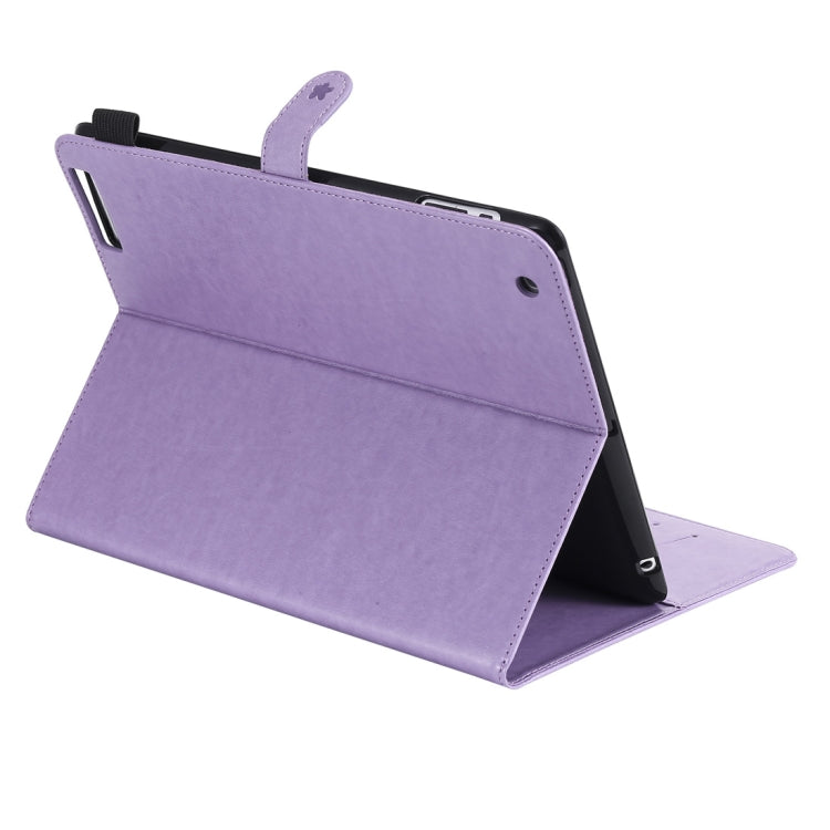 For iPad 4 / 3 / 2 Cat Bee Embossing Pattern Horizontal Flip Leather Case with Holder & Card Slots & Wallet & Pen Slot & Wake-up / Sleep Function(Purple) - iPad 4 & 3 & 2 Cases by buy2fix | Online Shopping UK | buy2fix