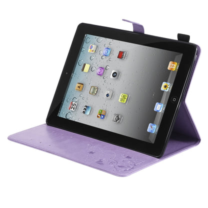For iPad 4 / 3 / 2 Cat Bee Embossing Pattern Horizontal Flip Leather Case with Holder & Card Slots & Wallet & Pen Slot & Wake-up / Sleep Function(Purple) - iPad 4 & 3 & 2 Cases by buy2fix | Online Shopping UK | buy2fix