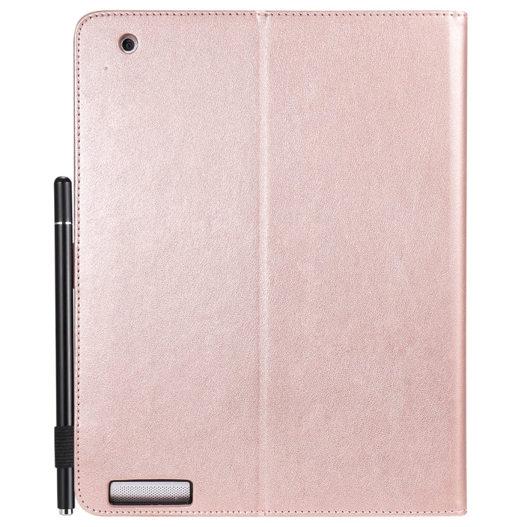 For iPad 4 / 3 / 2 Cat Bee Embossing Pattern Horizontal Flip Leather Case with Holder & Card Slots & Wallet & Pen Slot & Wake-up / Sleep Function(Rose Gold) - iPad 4 & 3 & 2 Cases by buy2fix | Online Shopping UK | buy2fix