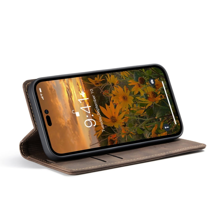 For iPhone 15 Pro Max CaseMe 013 Multifunctional Horizontal Flip Leather Phone Case(Coffee) by CaseMe