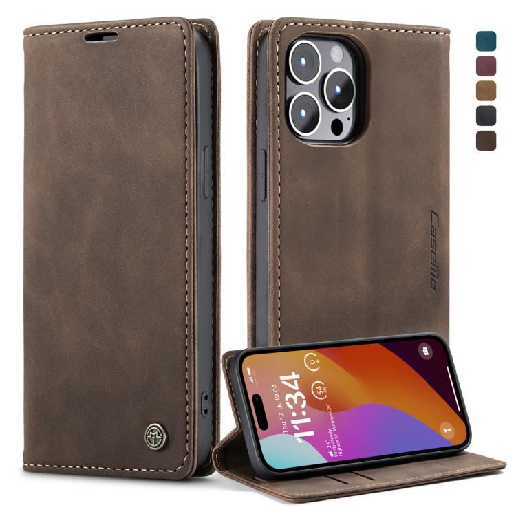 For iPhone 15 Pro Max CaseMe 013 Multifunctional Horizontal Flip Leather Phone Case(Coffee) by CaseMe