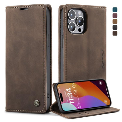 For iPhone 15 Pro CaseMe 013 Multifunctional Horizontal Flip Leather Phone Case(Coffee) by CaseMe