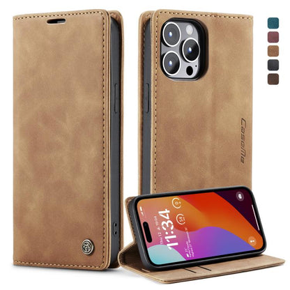 For iPhone 15 Pro CaseMe 013 Multifunctional Horizontal Flip Leather Phone Case(Brown) by CaseMe