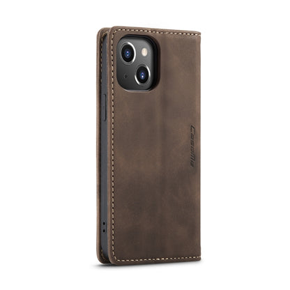 For iPhone 15 Plus CaseMe 013 Multifunctional Horizontal Flip Leather Phone Case(Coffee) by CaseMe