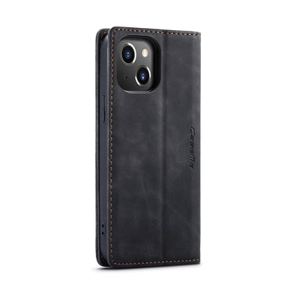 For iPhone 15 Plus CaseMe 013 Multifunctional Horizontal Flip Leather Phone Case(Black) by CaseMe