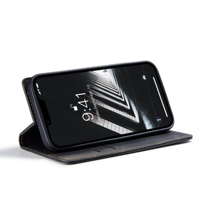 For iPhone 15 Plus CaseMe 013 Multifunctional Horizontal Flip Leather Phone Case(Black) by CaseMe
