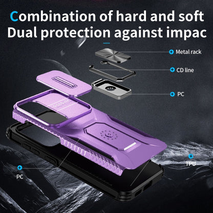 For Samsung Galaxy S24 5G / S25 5G Sliding Camshield Holder Phone Case(Purple) by buy2fix