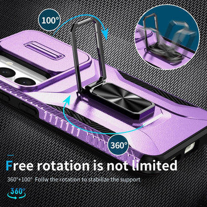 For Samsung Galaxy S24 5G / S25 5G Sliding Camshield Holder Phone Case(Purple) by buy2fix
