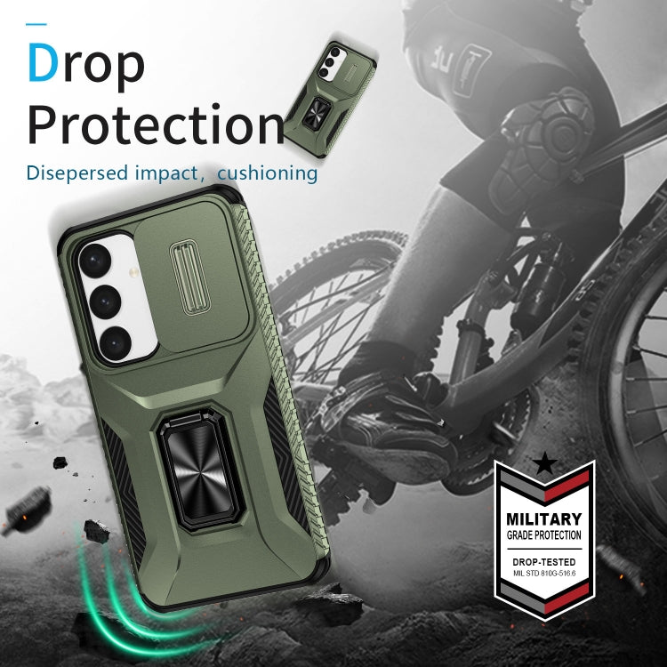 For Samsung Galaxy S24+ 5G / S25+ 5G Sliding Camshield Holder Phone Case(Alpine Green) by buy2fix