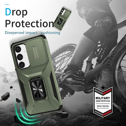 For Samsung Galaxy S24+ 5G / S25+ 5G Sliding Camshield Holder Phone Case(Alpine Green) by buy2fix