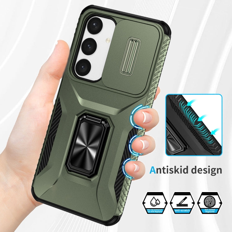 For Samsung Galaxy S24+ 5G / S25+ 5G Sliding Camshield Holder Phone Case(Alpine Green) by buy2fix