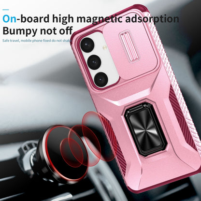 For Samsung Galaxy S24+ 5G / S25+ 5G Sliding Camshield Holder Phone Case(Pink + Rose Red) by buy2fix