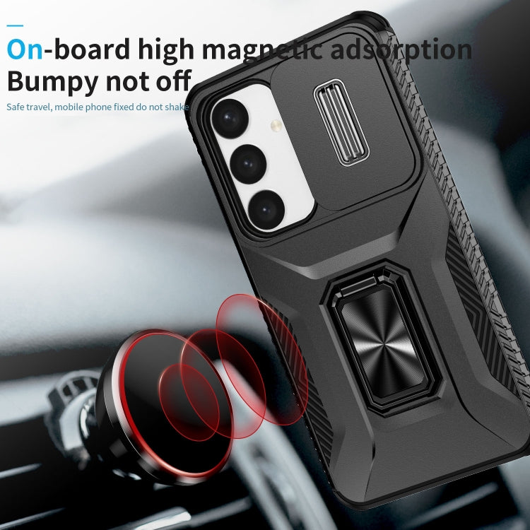 For Samsung Galaxy S24+ 5G / S25+ 5G Sliding Camshield Holder Phone Case(Black) by buy2fix