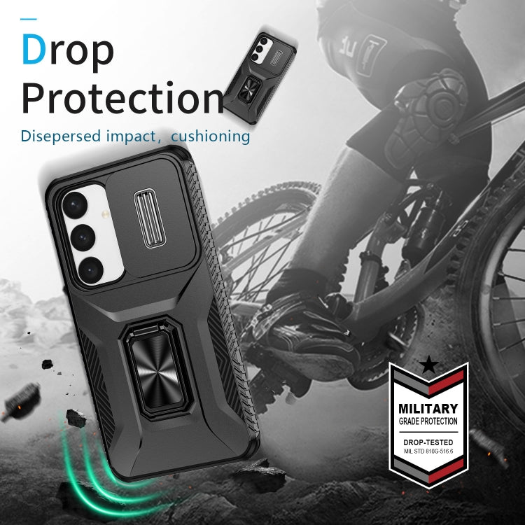 For Samsung Galaxy S24+ 5G / S25+ 5G Sliding Camshield Holder Phone Case(Black) by buy2fix