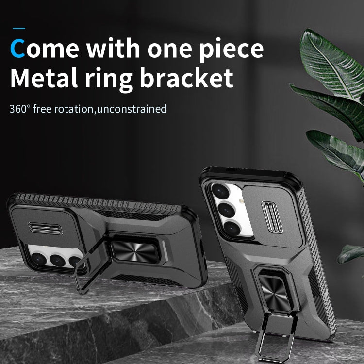 For Samsung Galaxy S24+ 5G / S25+ 5G Sliding Camshield Holder Phone Case(Black) by buy2fix