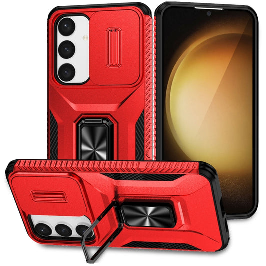 For Samsung Galaxy S24+ 5G / S25+ 5G Sliding Camshield Holder Phone Case(Red) by buy2fix