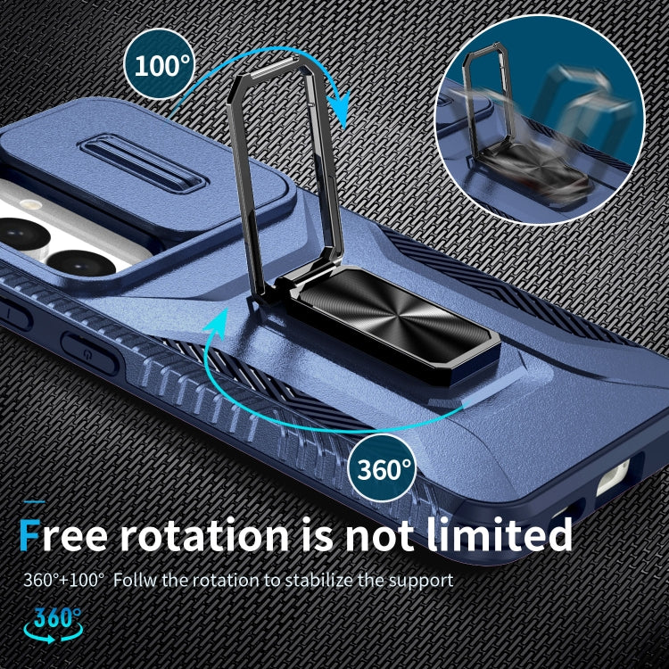 For Samsung Galaxy S24+ 5G / S25+ 5G Sliding Camshield Holder Phone Case(Blue) by buy2fix