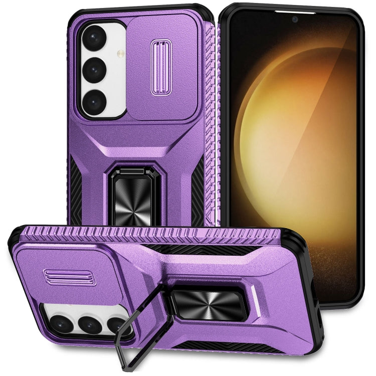 For Samsung Galaxy S24+ 5G / S25+ 5G Sliding Camshield Holder Phone Case(Purple) by buy2fix