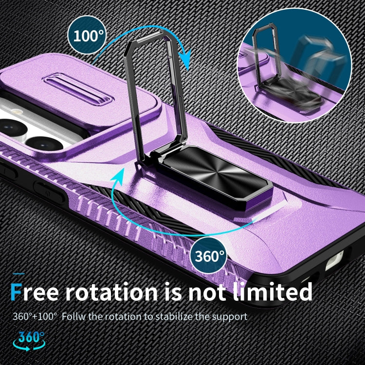 For Samsung Galaxy S24+ 5G / S25+ 5G Sliding Camshield Holder Phone Case(Purple) by buy2fix