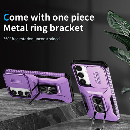 For Samsung Galaxy S24+ 5G / S25+ 5G Sliding Camshield Holder Phone Case(Purple) by buy2fix