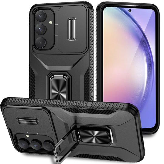 For Samsung Galaxy A55 5G Sliding Camshield Holder Phone Case(Black)