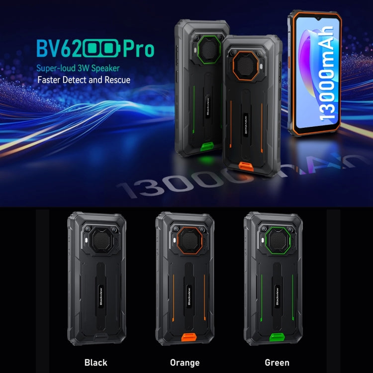 Blackview BV6200 Pro, 6GB+128GB, IP68/IP69K/MIL-STD-810H, 6.56 inch Android 13 MediaTek Helio P35 Octa Core, Network: 4G, OTG, NFC(Green) by Blackview