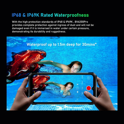 Blackview BV6200 Pro, 6GB+128GB, IP68/IP69K/MIL-STD-810H, 6.56 inch Android 13 MediaTek Helio P35 Octa Core, Network: 4G, OTG, NFC(Green) by Blackview