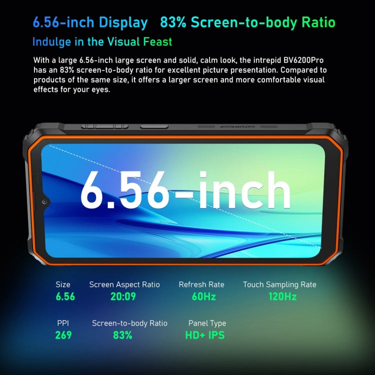 Blackview BV6200 Pro, 6GB+128GB, IP68/IP69K/MIL-STD-810H, 6.56 inch Android 13 MediaTek Helio P35 Octa Core, Network: 4G, OTG, NFC(Green) by Blackview