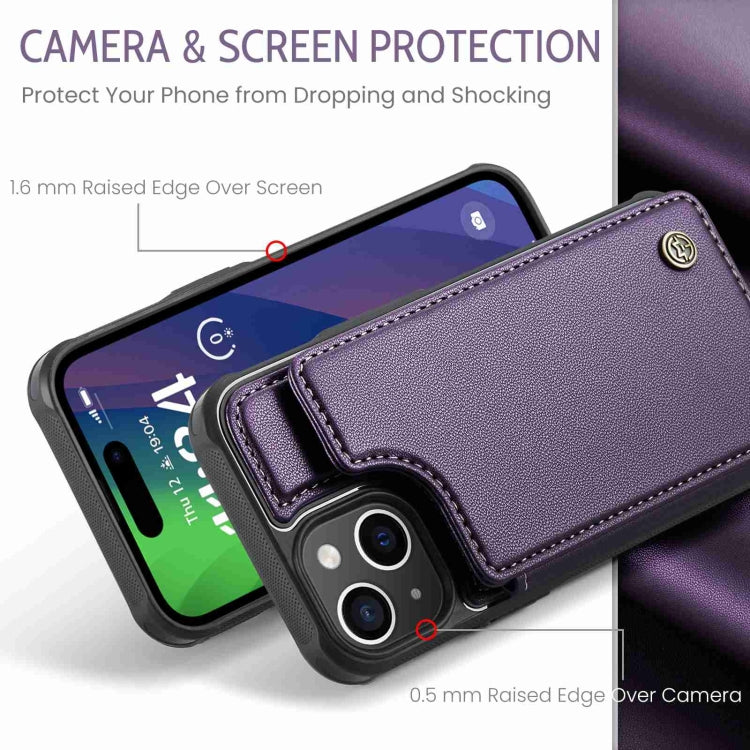 For iPhone 15 Plus CaseMe C22 Card Slots Holder RFID Anti-theft Phone Case(Purple) by CaseMe