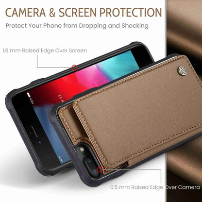 For iPhone 8 Plus / 7 Plus CaseMe C22 Card Slots Holder RFID Anti-theft Phone Case(Brown) by CaseMe