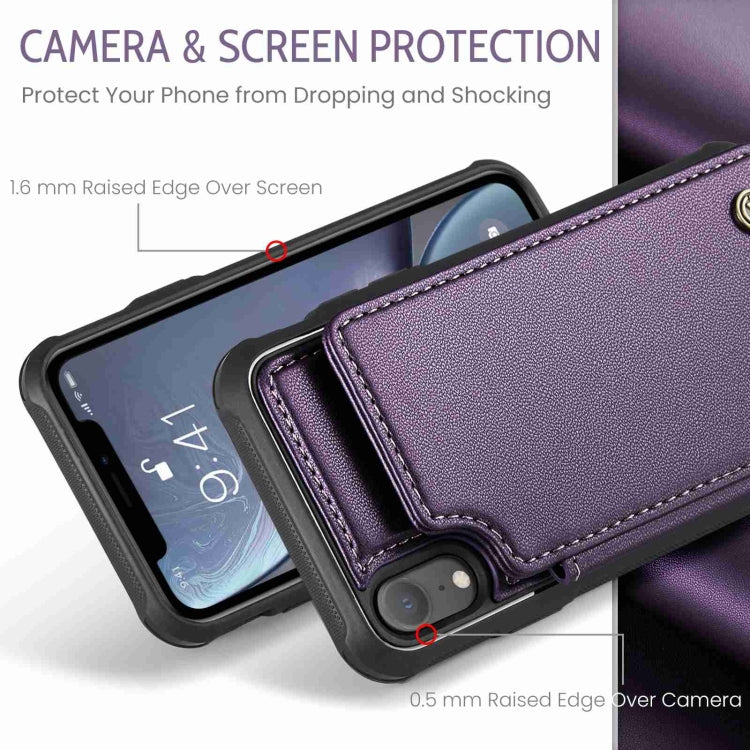 For iPhone XR CaseMe C22 Card Slots Holder RFID Anti-theft Phone Case(Purple) - More iPhone Cases by CaseMe | Online Shopping UK | buy2fix