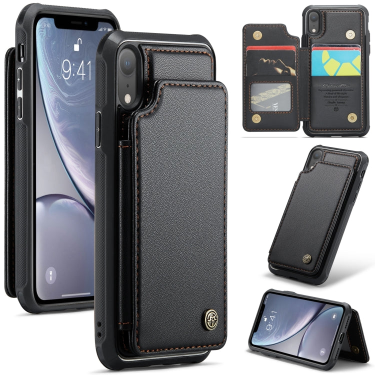 For iPhone XR CaseMe C22 Card Slots Holder RFID Anti-theft Phone Case(Black) by CaseMe